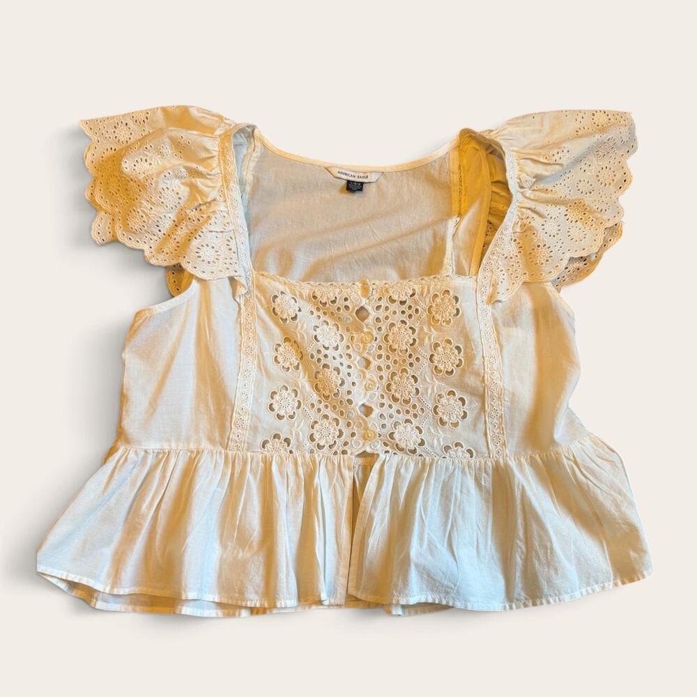 American eagle white babydoll top